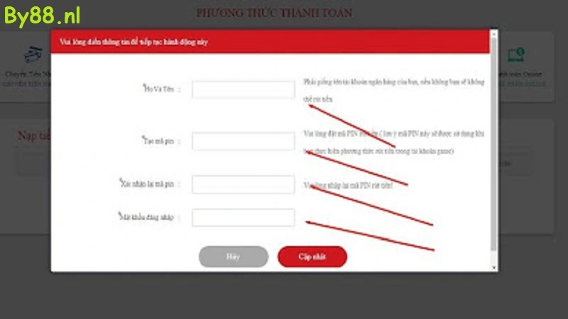 Những vấn đề thường gặp khi nạp tiền vào tài khoản By88